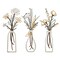 3 Pieces Metal Flowers Wall Arts - Rustic Farmhouse Decor Beige Minimalist Flower Wall Decors for Living room Bathroom Bedroom Dining Room-Housewarming Gifts (Beige, Vase-C)